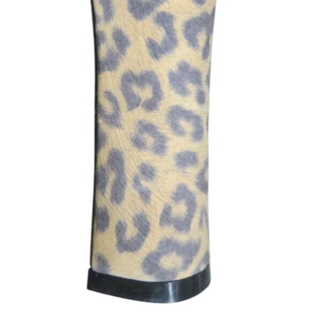 Envy Riva Black Italian Suede w/ leopard print chunky heel & platform booties 9 - Picture 14 of 16